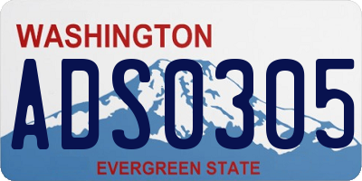 WA license plate ADS0305