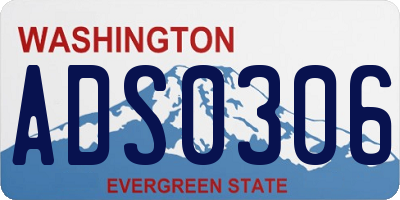 WA license plate ADS0306