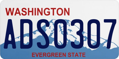 WA license plate ADS0307