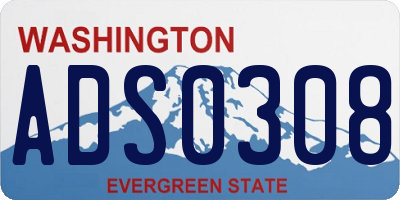 WA license plate ADS0308