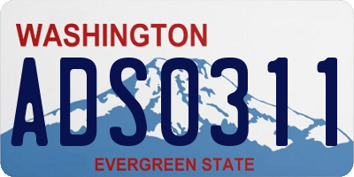 WA license plate ADS0311