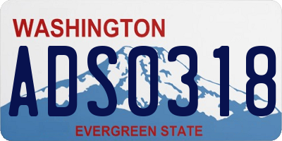 WA license plate ADS0318
