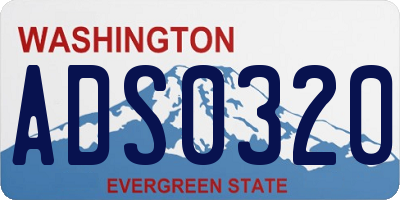 WA license plate ADS0320