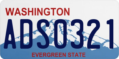 WA license plate ADS0321