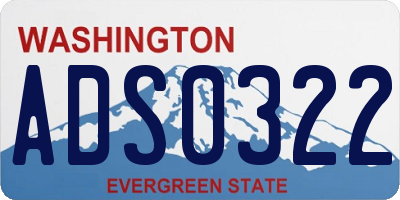 WA license plate ADS0322