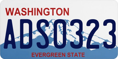 WA license plate ADS0323