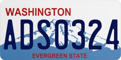 WA license plate ADS0324