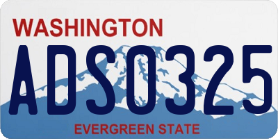 WA license plate ADS0325