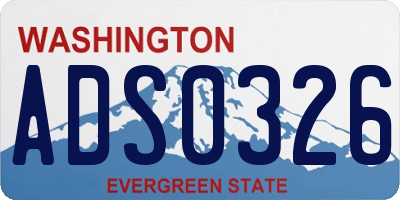 WA license plate ADS0326