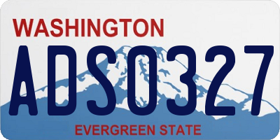 WA license plate ADS0327