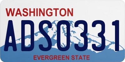 WA license plate ADS0331