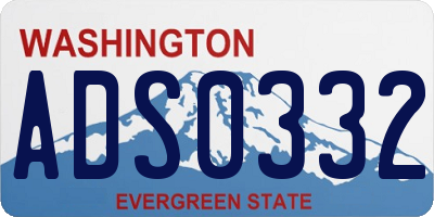 WA license plate ADS0332