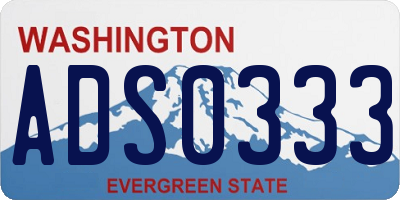 WA license plate ADS0333