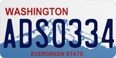 WA license plate ADS0334