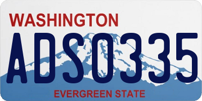 WA license plate ADS0335