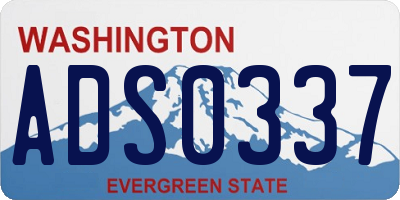 WA license plate ADS0337