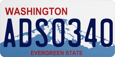 WA license plate ADS0340