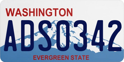 WA license plate ADS0342
