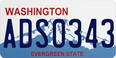WA license plate ADS0343