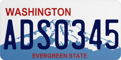 WA license plate ADS0345
