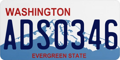 WA license plate ADS0346