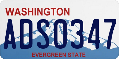 WA license plate ADS0347