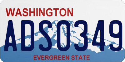 WA license plate ADS0349