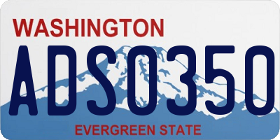 WA license plate ADS0350