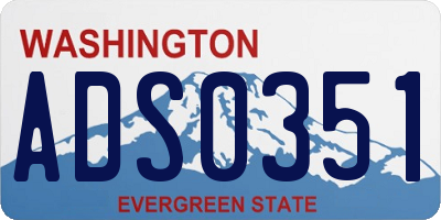 WA license plate ADS0351