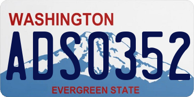 WA license plate ADS0352