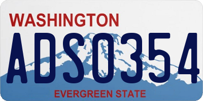 WA license plate ADS0354