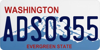 WA license plate ADS0355