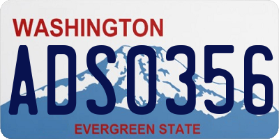 WA license plate ADS0356