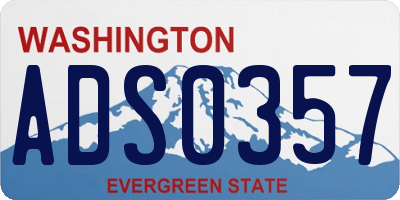 WA license plate ADS0357