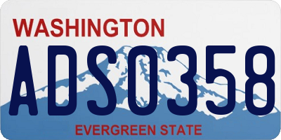 WA license plate ADS0358