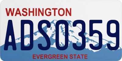 WA license plate ADS0359