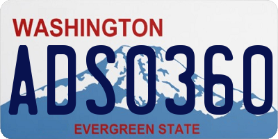 WA license plate ADS0360