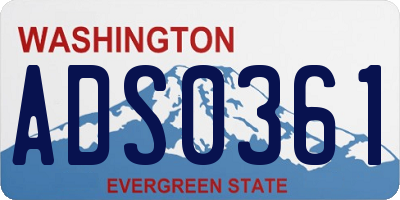 WA license plate ADS0361