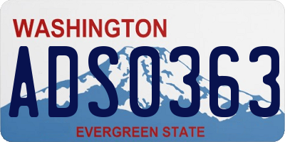 WA license plate ADS0363