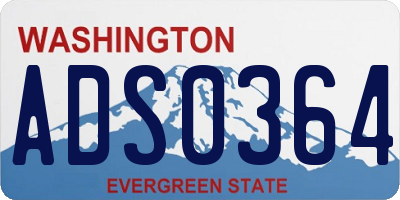 WA license plate ADS0364
