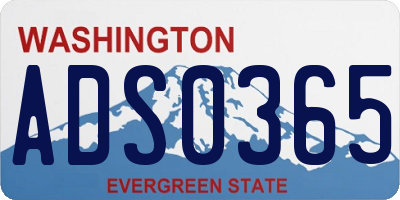 WA license plate ADS0365