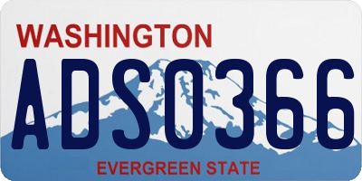 WA license plate ADS0366