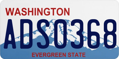 WA license plate ADS0368