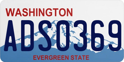 WA license plate ADS0369