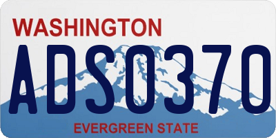 WA license plate ADS0370