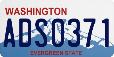 WA license plate ADS0371