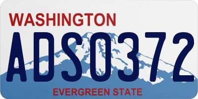 WA license plate ADS0372