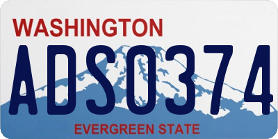 WA license plate ADS0374