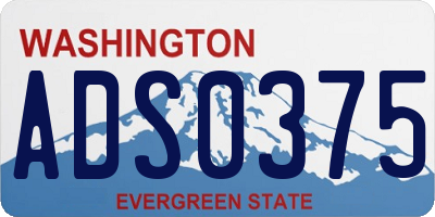 WA license plate ADS0375