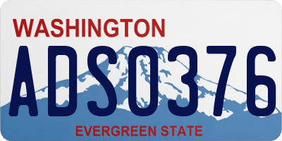 WA license plate ADS0376